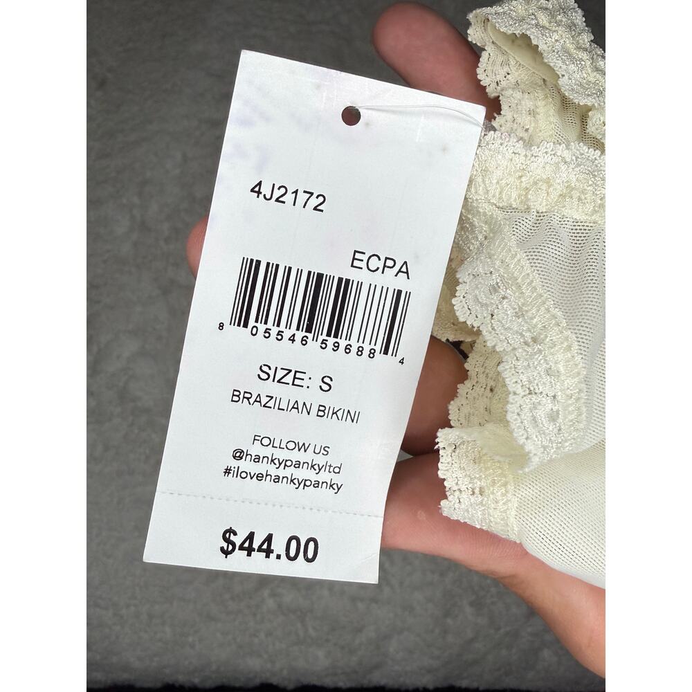 NWT Hanky Panky Bridal Collection Brazilian Bikini Panty Small Ivory - Picture 3 of 4